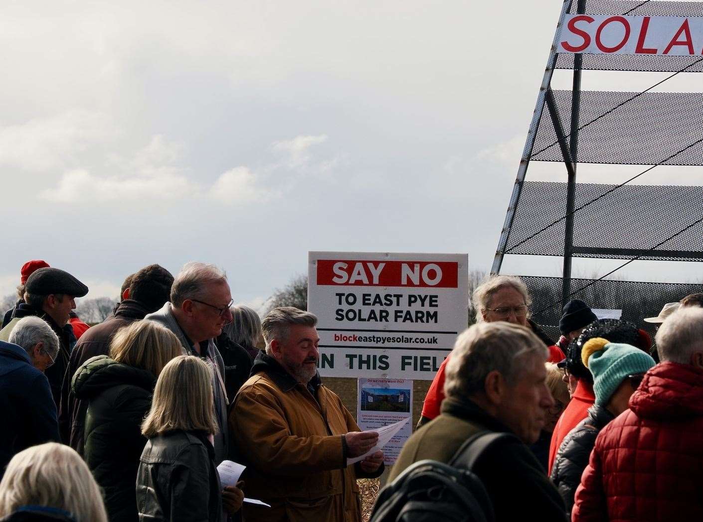 Shotesham protest. Picture Block East Pye Solar
